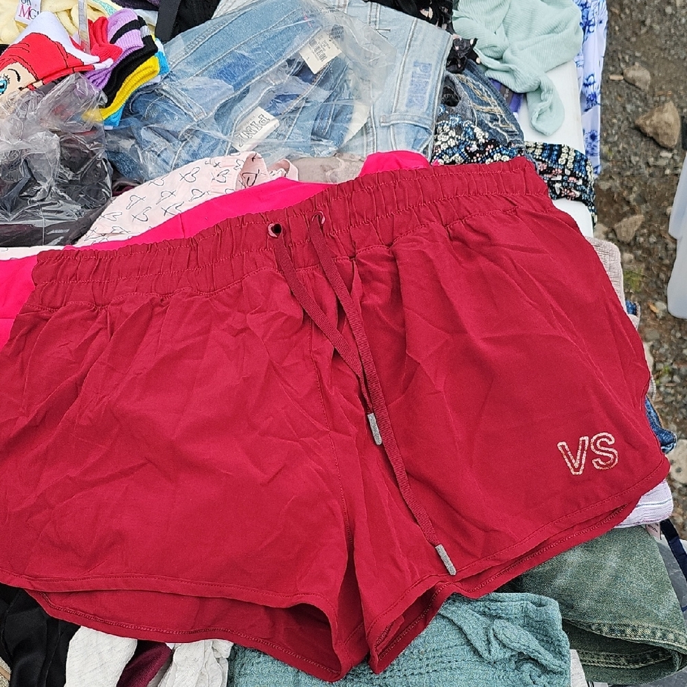 Victoria's Secret Red Athletic Shorts with Drawstring Waist